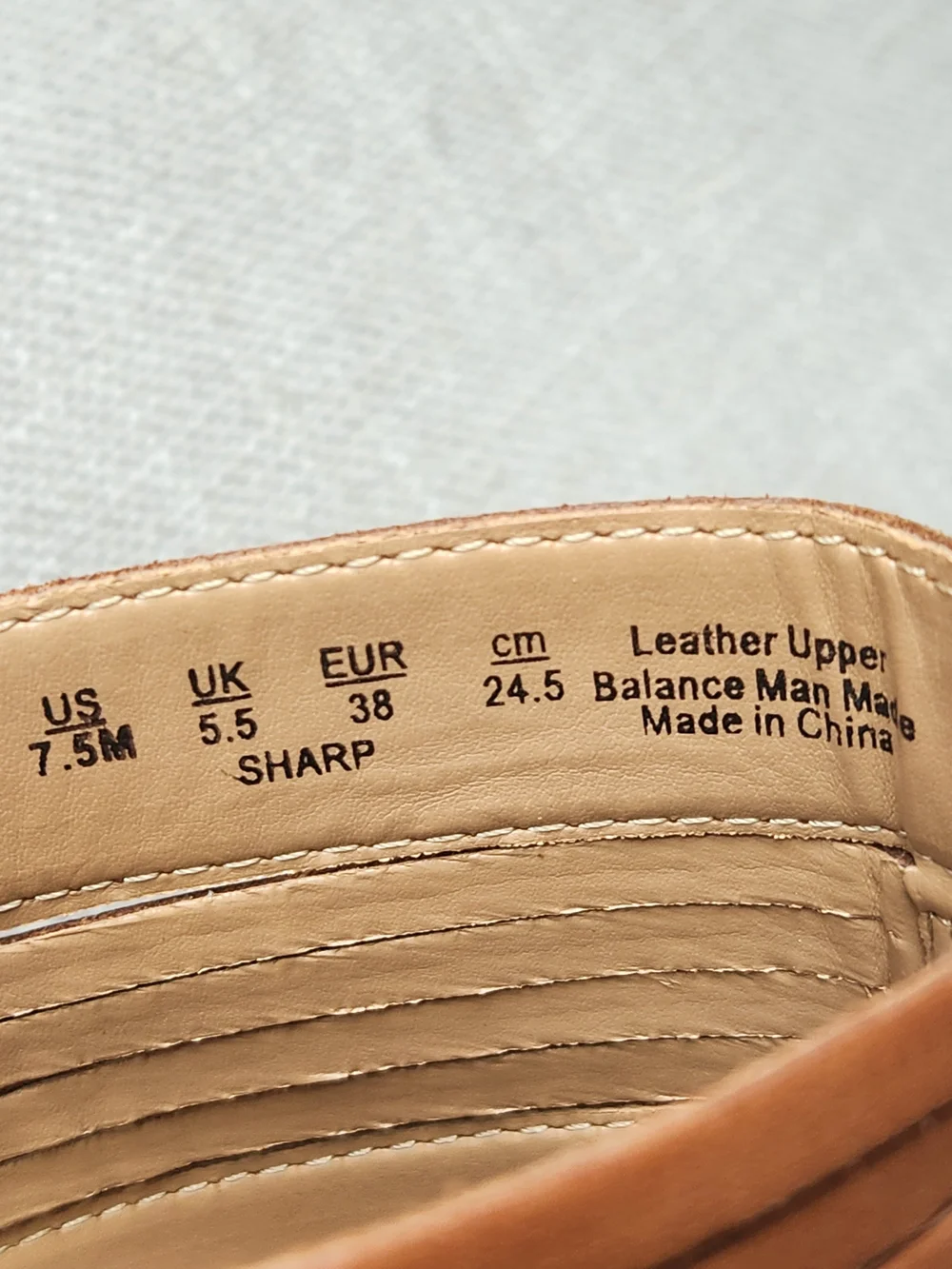 Franco Sarto Tan Leather Wedge Sandals 7.5 